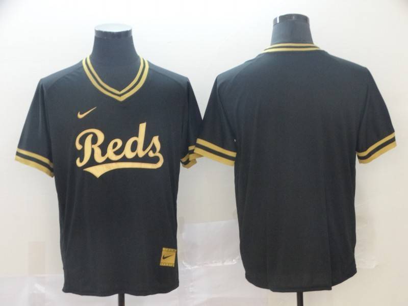 Cincinnati Reds Black Gold Retro MLB Jersey Cincinnati Reds Black Gold Retro MLB Jersey