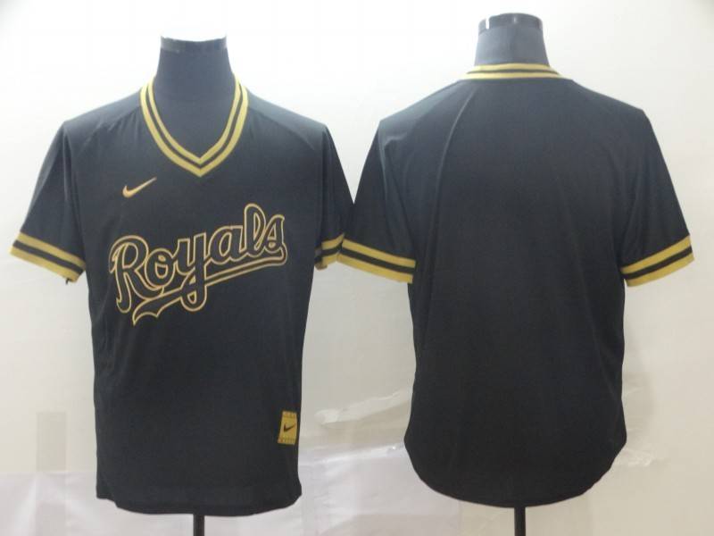 Kansas City Royals Black Gold Retro MLB Jersey Kansas City Royals Black Gold Retro MLB Jersey