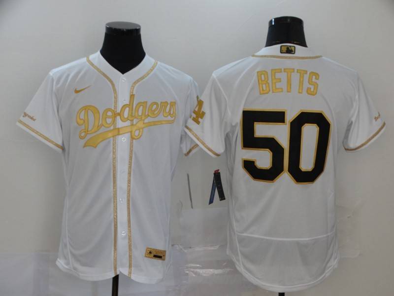 Los Angeles Dodgers White Gold Elite MLB Jersey
