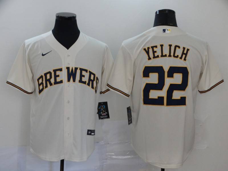 Milwaukee Brewers Cream MLB Jersey Milwaukee Brewers Cream MLB Jersey