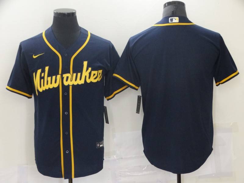 Milwaukee Brewers Dark Blue MLB Jersey Milwaukee Brewers Dark Blue MLB Jersey