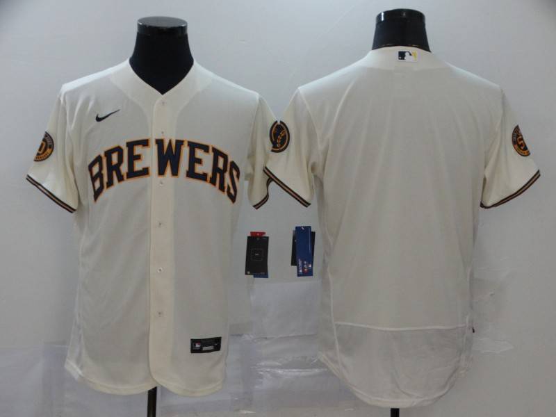 Milwaukee Brewers Cream Elite MLB Jersey Milwaukee Brewers Cream Elite MLB Jersey