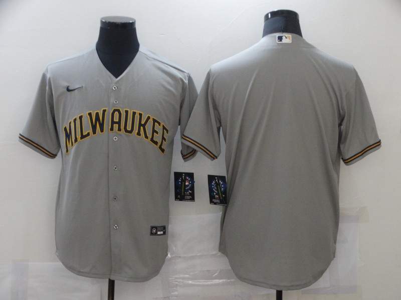 Milwaukee Brewers Grey MLB Jersey Milwaukee Brewers Grey MLB Jersey