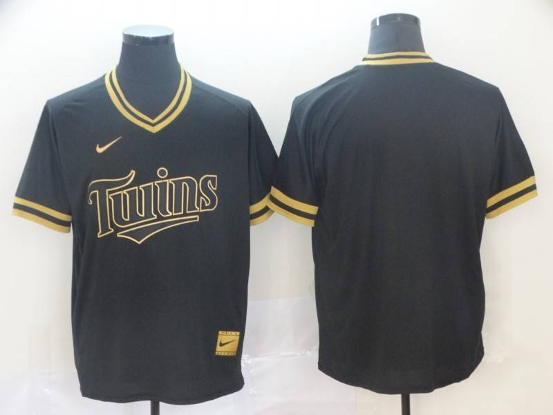 Minnesota Twins Black Gold Retro MLB Jersey Minnesota Twins Black Gold Retro MLB Jersey