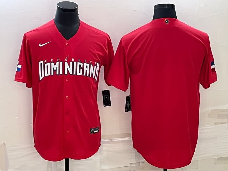 Dominicana Red Baseball Jersey Dominicana Red Baseball Jersey