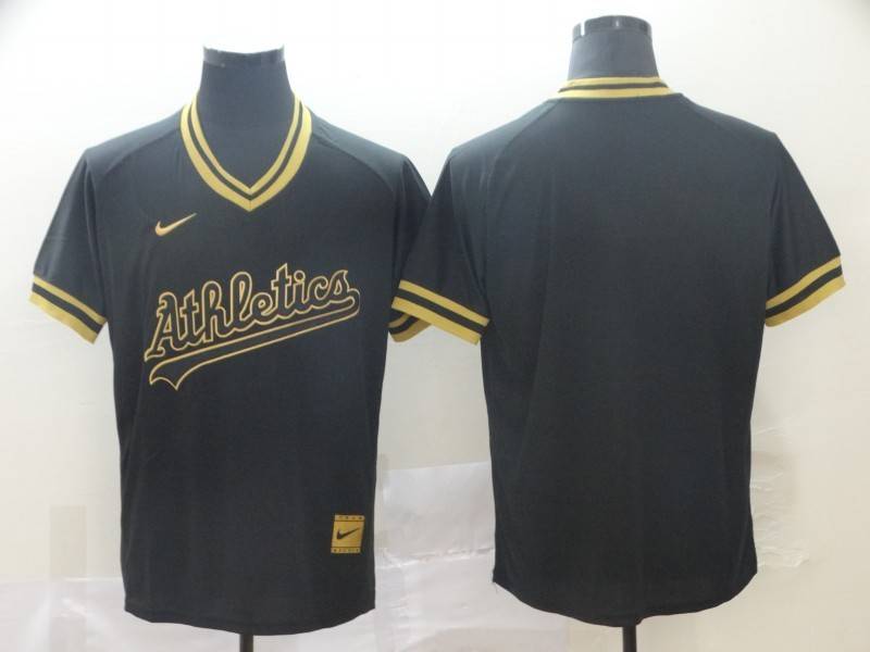 Oakland Athletics Black Gold Retro MLB Jersey Oakland Athletics Black Gold Retro MLB Jersey
