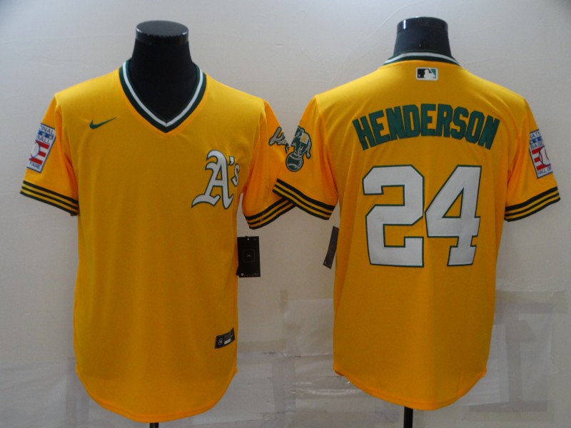 Oakland Athletics Yellow Retro MLB Jersey 02 Oakland Athletics Yellow Retro MLB Jersey 02