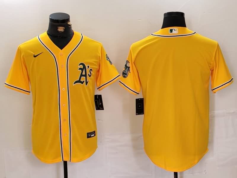 Oakland Athletics Yellow MLB Jersey 03 Oakland Athletics Yellow MLB Jersey 03