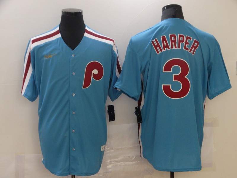 Philadelphia Phillies Light Blue Cooperstown Collection MLB Jersey