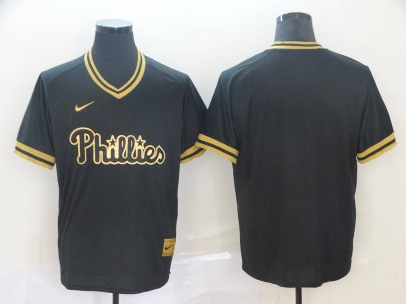 Philadelphia Phillies Black Gold Retro MLB Jersey Philadelphia Phillies Black Gold Retro MLB Jersey