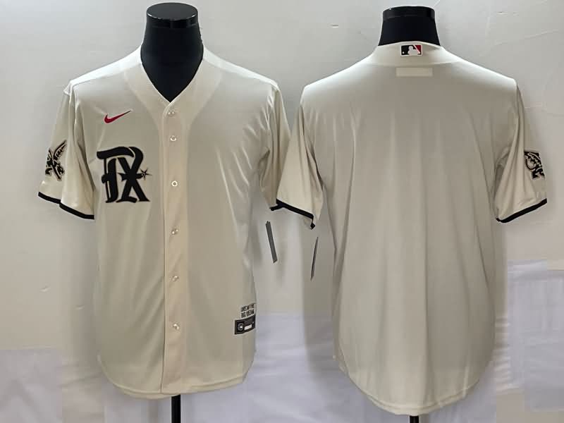 Texas Rangers Cream MLB Jersey 02 Texas Rangers Cream MLB Jersey 02