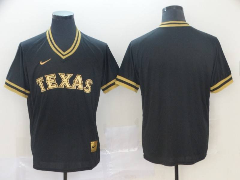 Texas Rangers Black Gold Retro MLB Jersey Texas Rangers Black Gold Retro MLB Jersey