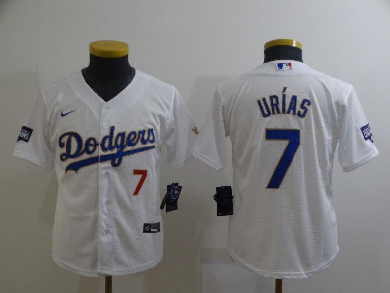Kids Los Angeles Dodgers White #7 URIAS MLB Jersey Kids Los Angeles Dodgers White #7 URIAS MLB Jersey