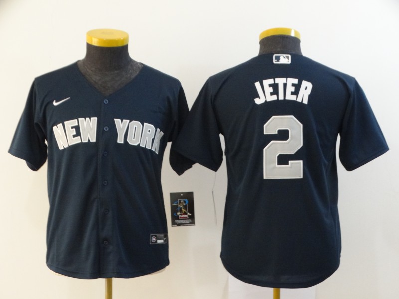 Kids New York Yankees Dark Blue #2 JETER MLB Jersey Kids New York Yankees Dark Blue #2 JETER MLB Jersey