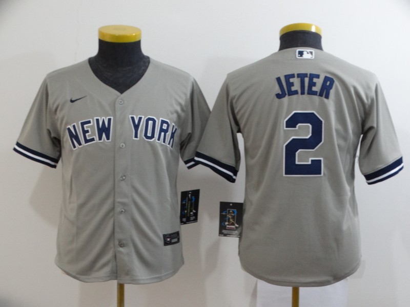 Kids New York Yankees Grey #2 JETER MLB Jersey Kids New York Yankees Grey #2 JETER MLB Jersey