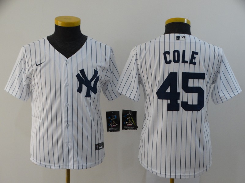 Kids New York Yankees White #45 COLE MLB Jersey Kids New York Yankees White #45 COLE MLB Jersey