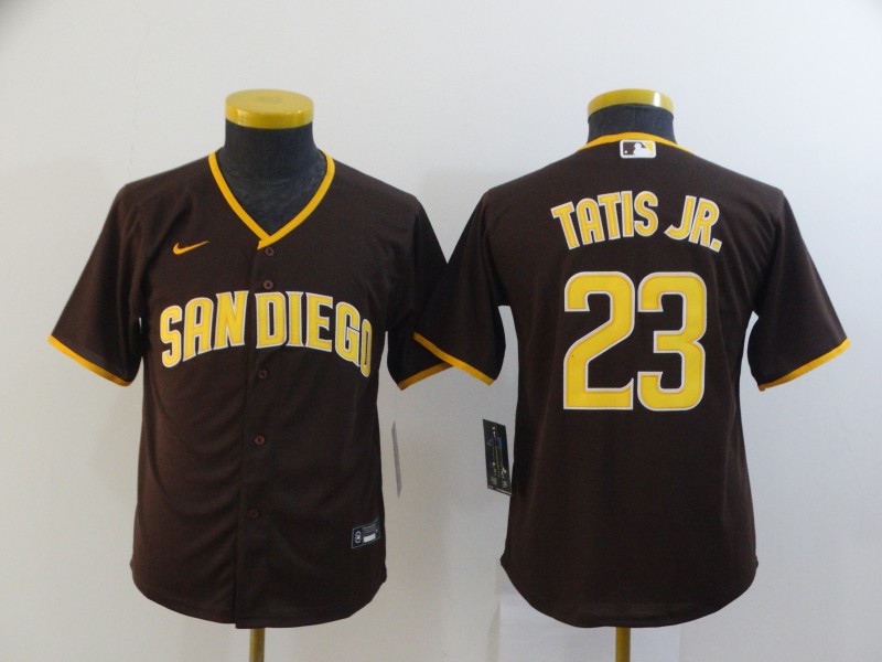 Kids San Diego Padres Brown #23 TATIS JR. MLB Jersey Kids San Diego Padres Brown #23 TATIS JR. MLB Jersey