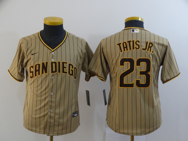 Kids San Diego Padres Tan #23 TATIS JR. MLB Jersey Kids San Diego Padres Tan #23 TATIS JR. MLB Jersey