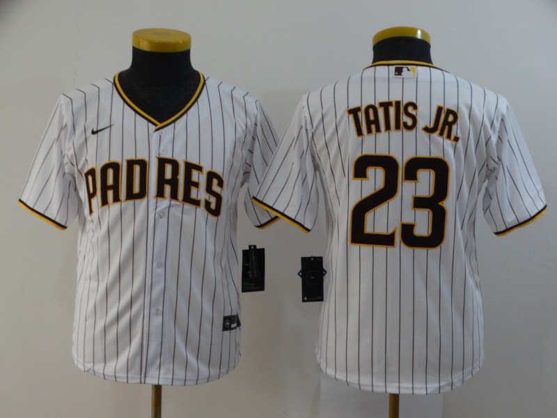 Kids San Diego Padres White #23 TATIS JR. MLB Jersey Kids San Diego Padres White #23 TATIS JR. MLB Jersey
