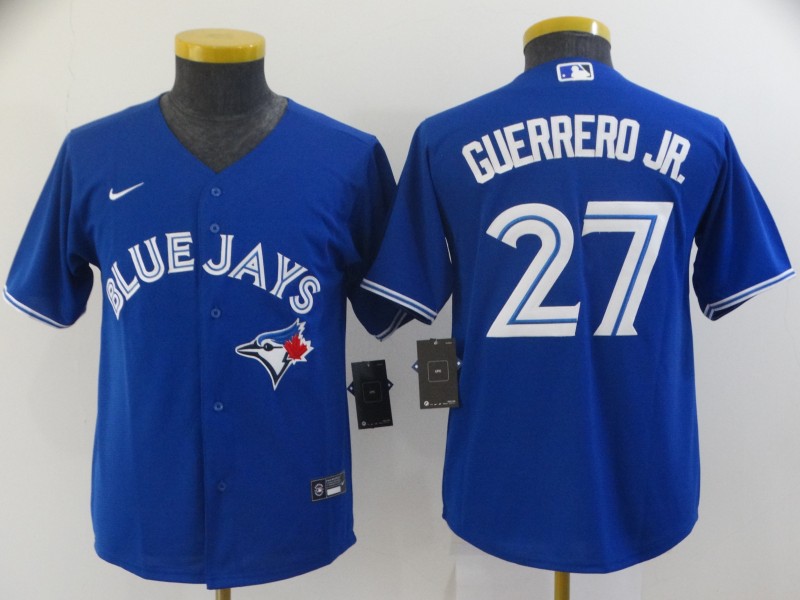 Kids Toronto Blue Jays Blue #27 GUERRERO JR. MLB Jersey Kids Toronto Blue Jays Blue #27 GUERRERO JR. MLB Jersey