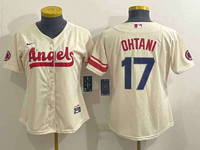 Los Angeles Angels Cream #17 OHTANI Women MLB Jersey Los Angeles Angels Cream #17 OHTANI Women MLB Jersey