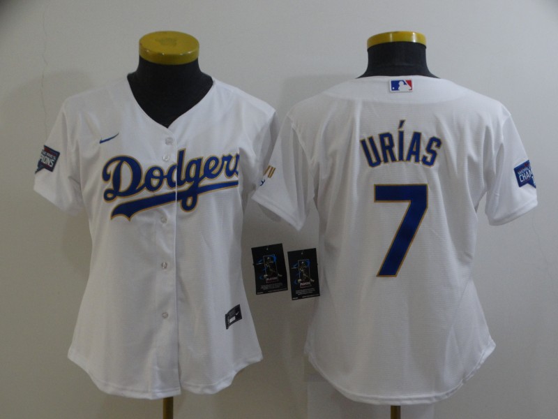 Los Angeles Dodgers #7 URIAS White Champion Women MLB Jersey