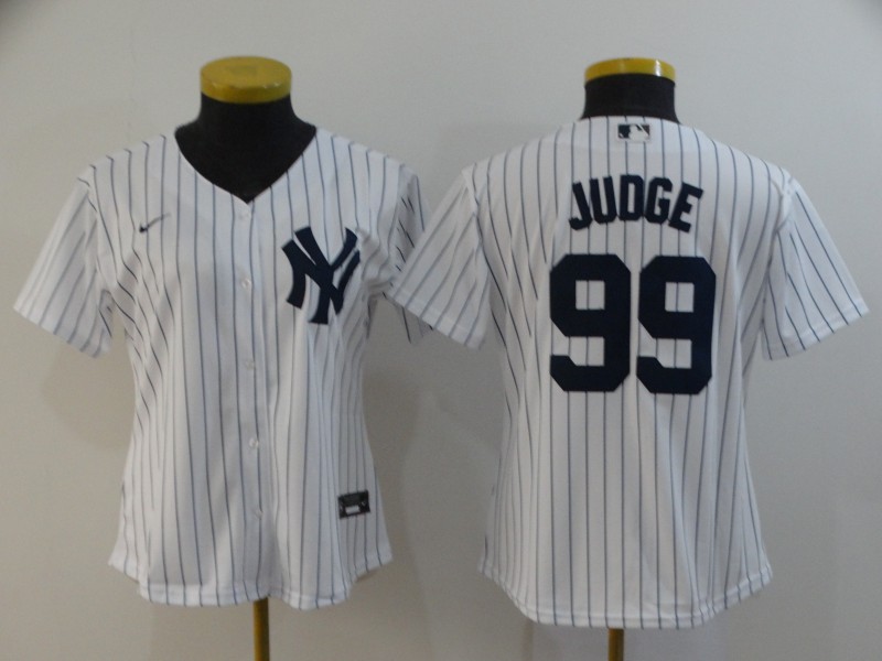 New York Yankees #99 JUDGE White Women MLB Jersey New York Yankees #99 JUDGE White Women MLB Jersey