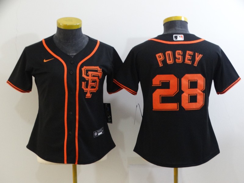 San Francisco Giants Black #28 POSEY Women MLB Jersey San Francisco Giants Black #28 POSEY Women MLB Jersey