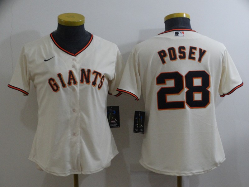 San Francisco Giants Cream #28 POSEY Women MLB Jersey San Francisco Giants Cream #28 POSEY Women MLB Jersey