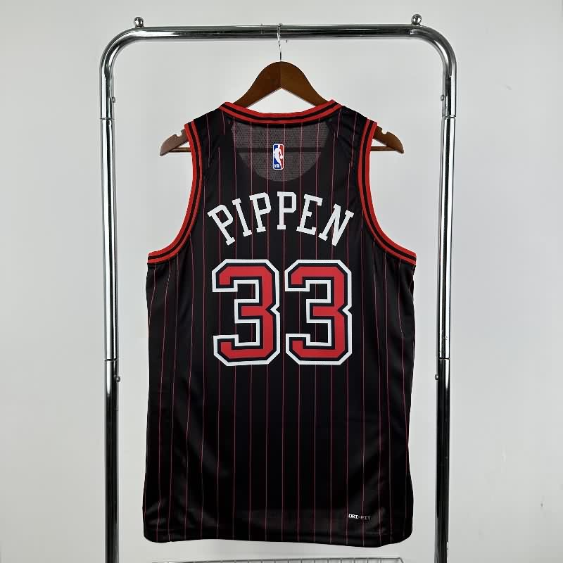 Chicago Bulls 25/26 Black AJ Basketball Jersey (Hot Press)