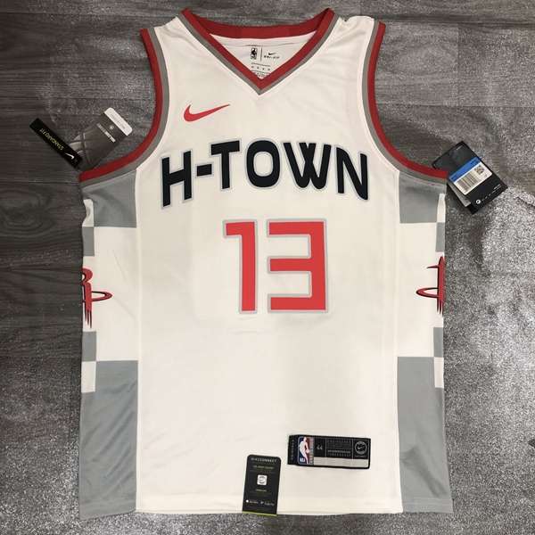 Houston Rockets 2020 White City Basketball Jersey (Hot Press) Houston Rockets 2020 White City Basketball Jersey (Hot Press)