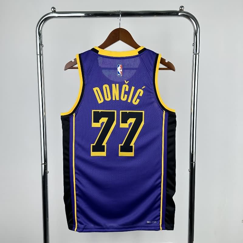Los Angeles Lakers 22/23 Purple AJ Basketball Jersey (Hot Press)