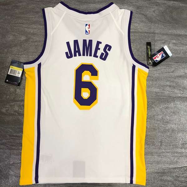 Los Angeles Lakers White Basketball Jersey (Hot Press)