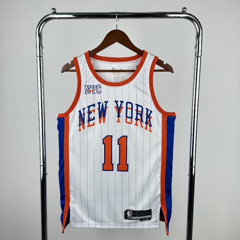 New York Knicks 24/25 White City Basketball Jersey (Hot Press) New York Knicks 24/25 White City Basketball Jersey (Hot Press)
