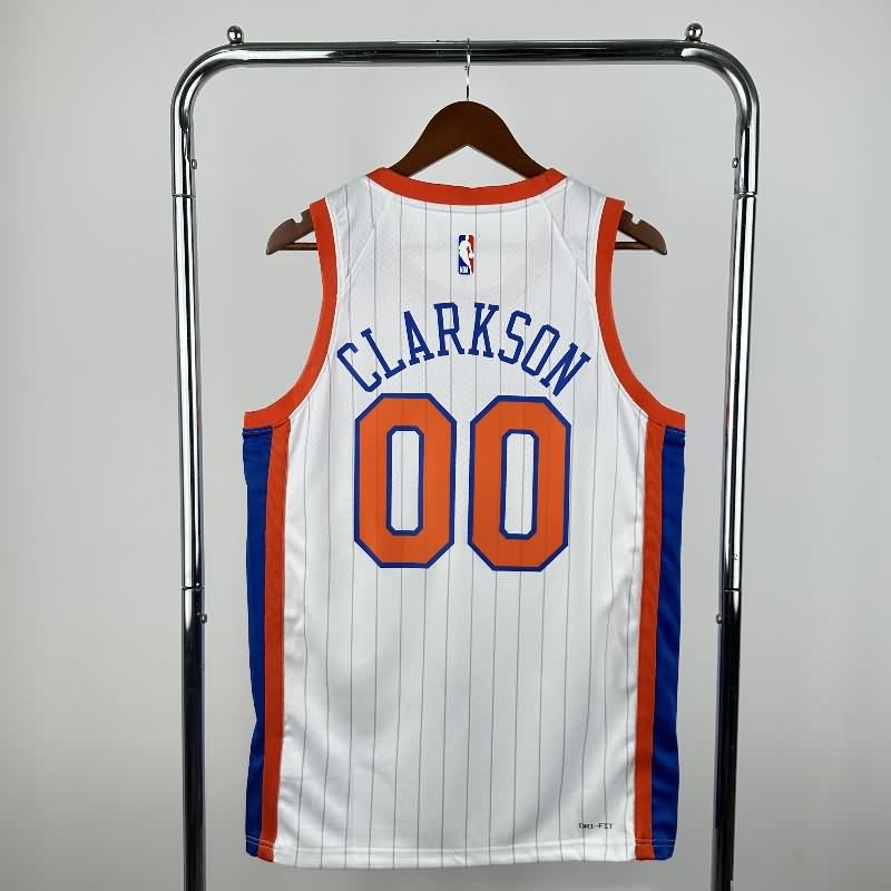 New York Knicks 24/25 White City Basketball Jersey (Hot Press)