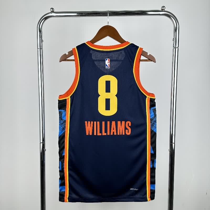 Oklahoma City Thunder 24/25 Dark Blue City Basketball Jersey (Hot Press)