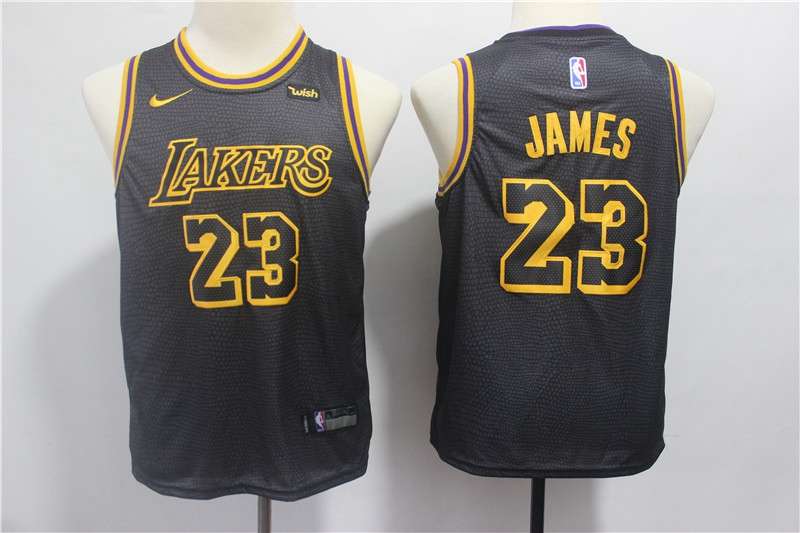 Los Angeles Lakers Black JAMES #23 Young City NBA Jersey (Stitched) Los Angeles Lakers Black JAMES #23 Young City NBA Jersey (Stitched)