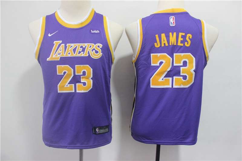 Los Angeles Lakers Purple JAMES #23 Young NBA Jersey (Stitched) Los Angeles Lakers Purple JAMES #23 Young NBA Jersey (Stitched)