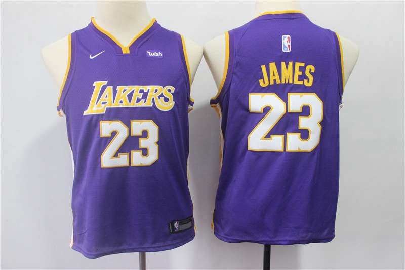 Los Angeles Lakers Purple JAMES #23 Young NBA Jersey 02 (Stitched) Los Angeles Lakers Purple JAMES #23 Young NBA Jersey 02 (Stitched)