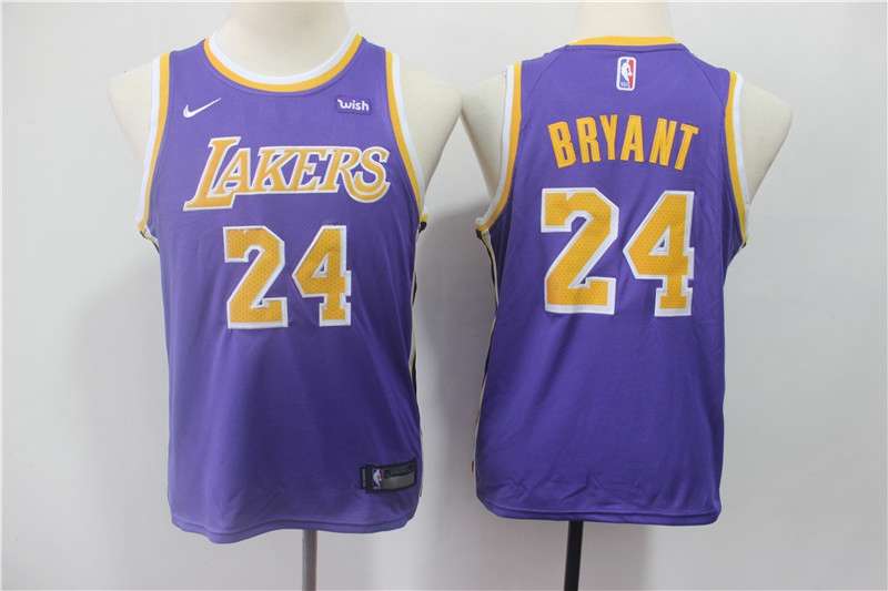 Los Angeles Lakers Purple BRYANT #24 Young NBA Jersey (Stitched) Los Angeles Lakers Purple BRYANT #24 Young NBA Jersey (Stitched)