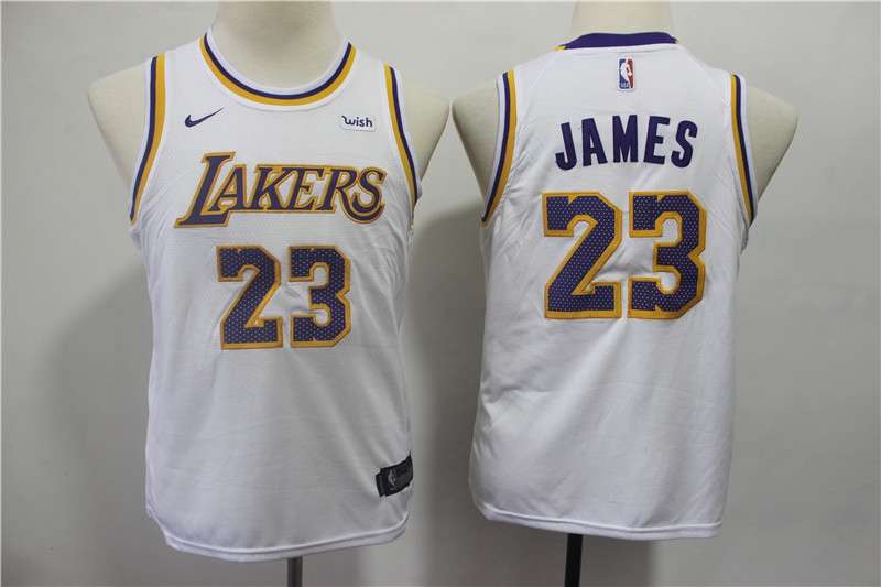 Los Angeles Lakers White JAMES #23 Young NBA Jersey (Stitched) Los Angeles Lakers White JAMES #23 Young NBA Jersey (Stitched)
