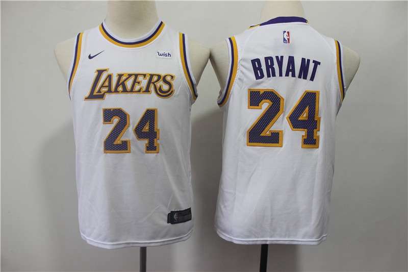 Los Angeles Lakers White BRYANT #24 Young NBA Jersey (Stitched) Los Angeles Lakers White BRYANT #24 Young NBA Jersey (Stitched)