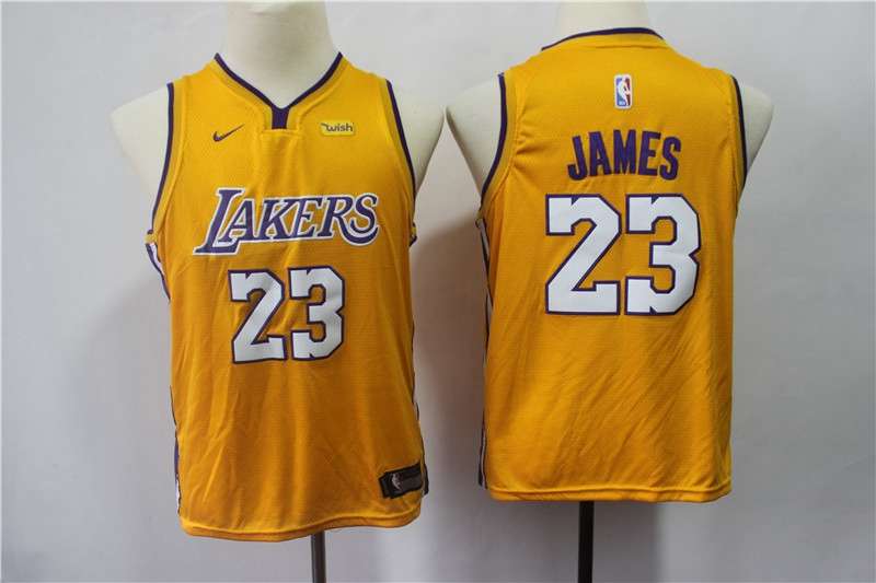 Los Angeles Lakers Yellow JAMES #23 Young NBA Jersey 02 (Stitched) Los Angeles Lakers Yellow JAMES #23 Young NBA Jersey 02 (Stitched)