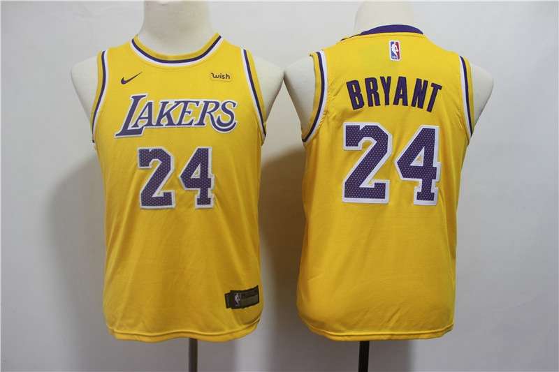 Los Angeles Lakers Yellow BRYANT #24 Young NBA Jersey (Stitched) Los Angeles Lakers Yellow BRYANT #24 Young NBA Jersey (Stitched)
