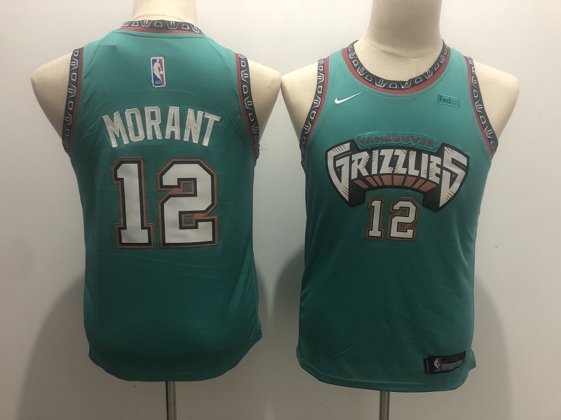 Memphis Grizzlies Green MORANT #12 Youth NBA Jersey (Stitched) Memphis Grizzlies Green MORANT #12 Youth NBA Jersey (Stitched)
