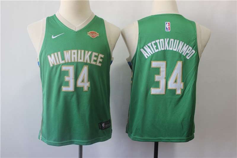 Milwaukee Bucks Green ANTETOKOUNMPO #34 Young NBA Jersey (Stitched) Milwaukee Bucks Green ANTETOKOUNMPO #34 Young NBA Jersey (Stitched)