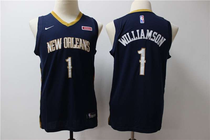 New Orleans Pelicans Dark Blue WILLIAMSON #1 Young NBA Jersey (Stitched) New Orleans Pelicans Dark Blue WILLIAMSON #1 Young NBA Jersey (Stitched)