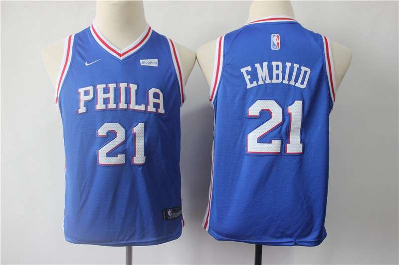 Philadelphia 76ers Blue EMBIID #21 Young NBA Jersey (Stitched) Philadelphia 76ers Blue EMBIID #21 Young NBA Jersey (Stitched)
