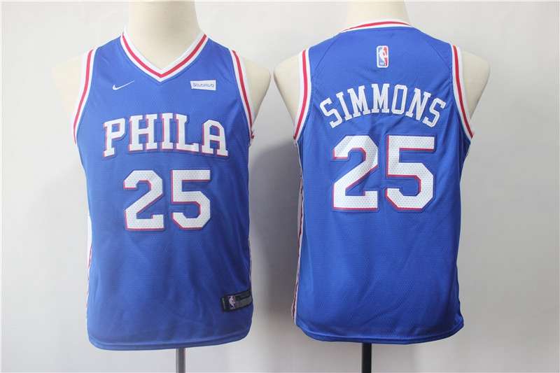 Philadelphia 76ers Blue SIMMONS #25 Young NBA Jersey (Stitched) Philadelphia 76ers Blue SIMMONS #25 Young NBA Jersey (Stitched)