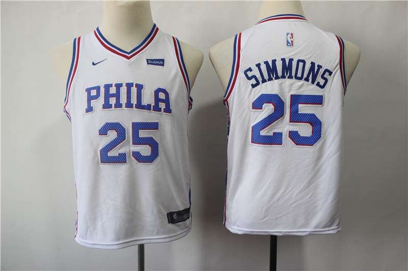 Philadelphia 76ers White SIMMONS #25 Young NBA Jersey (Stitched) Philadelphia 76ers White SIMMONS #25 Young NBA Jersey (Stitched)